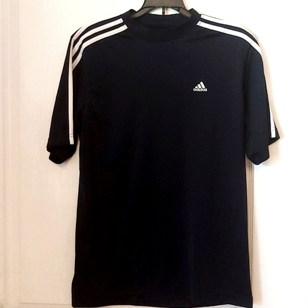 Adidas 3 Stripe Crew Neck Athletic Jersey. Size Medium. Navy Blue